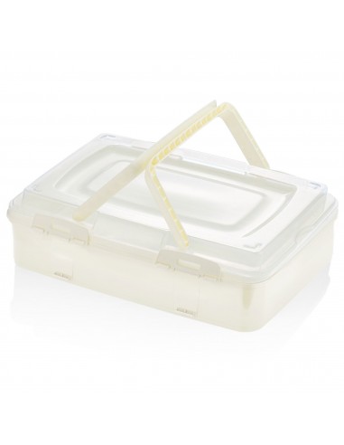 Herzberg Boîte de transport de pâtisseries à emporter à un niveau Ivoire