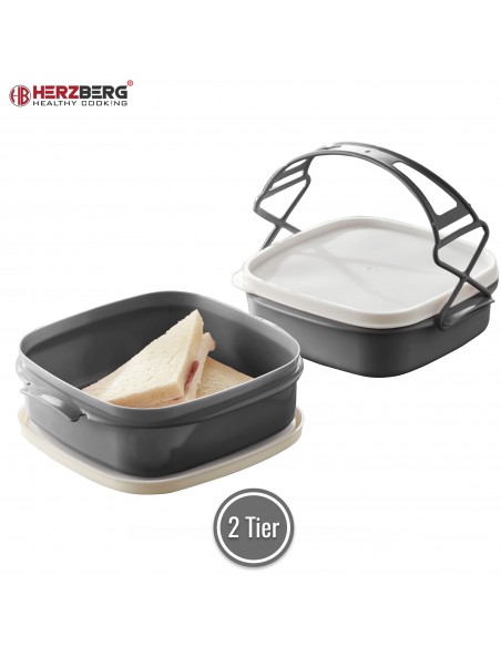 Herzberg Boîte à lunch tétra à 2 couches