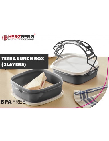 Herzberg Boîte à lunch tétra à 2 couches