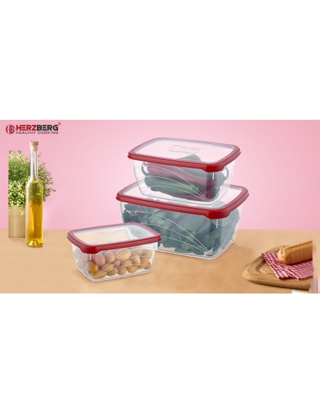 Herzberg Coffret 3 pièces Extra Deep Bio Saver Rouge