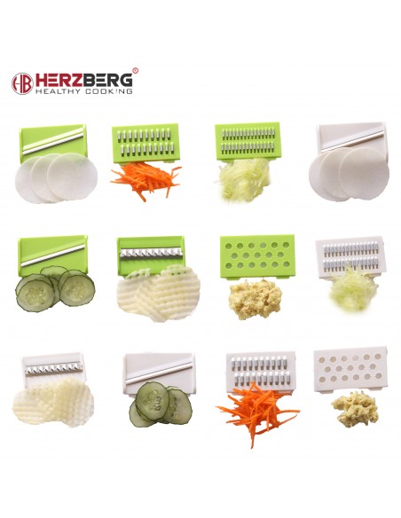 Herzberg HG-8032  Trancheuse à légumes avec bol et ensemble de récipients de stockage