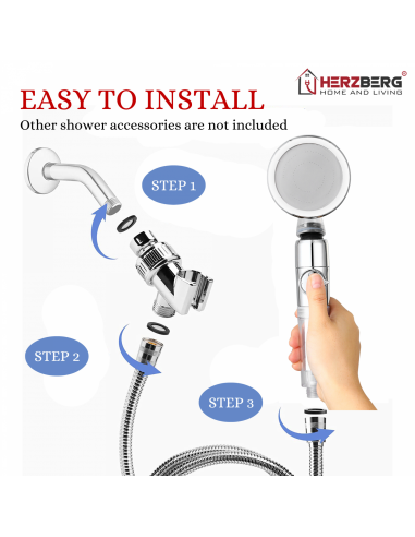 Herzberg Pomme de douche Turbo Charger Matte Blue