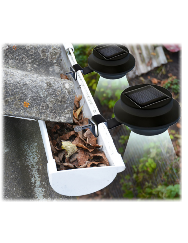 Genius Ideas Lumière solaire pour gouttière Ensemble de 3