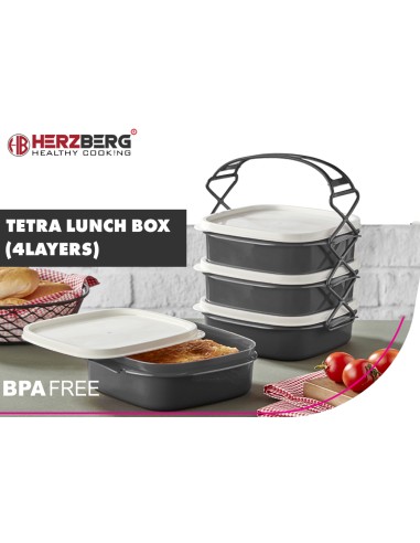 Herzberg Boîte à lunch tétra 4 couches