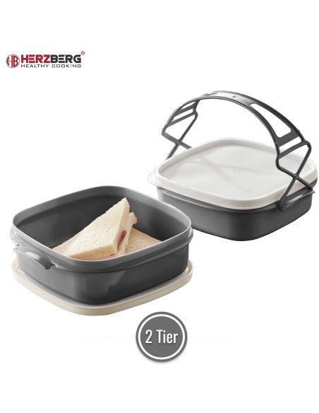 Herzberg Boîte à lunch tétra à 2 couches