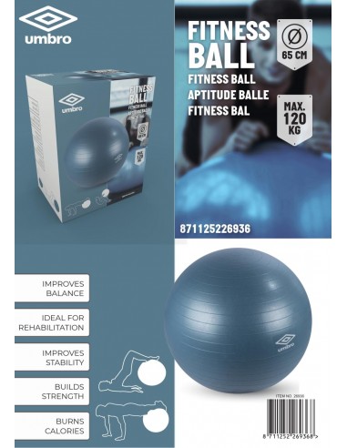 Umbro Ballon de gymnastique bleu 65cm