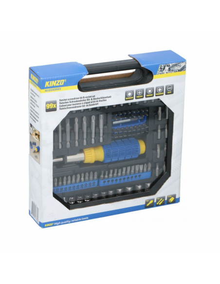 Kinzo ED-17782  Jeu de douilles et d'embouts 99 pièces