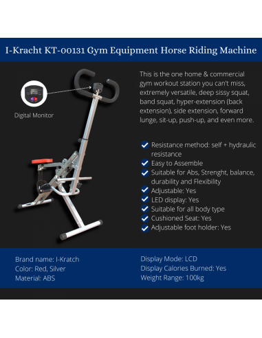 I-Kracht Total Fitness Crunch avec moniteur numérique Argent