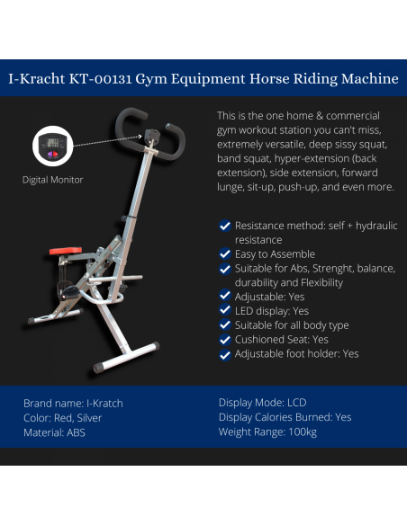 I-Kracht Total Fitness Crunch avec moniteur numérique Argent