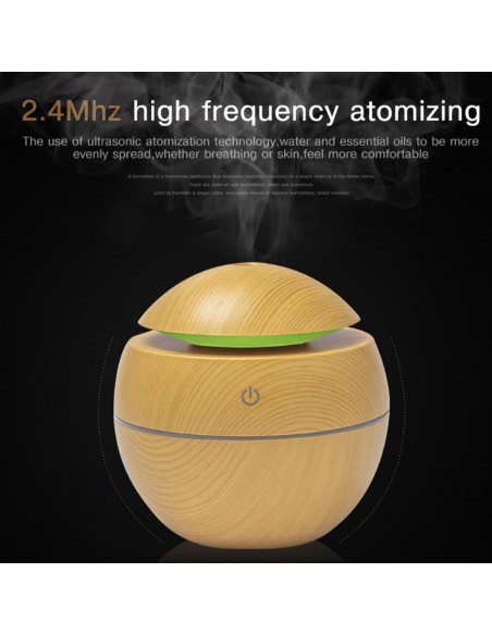 Humidificateur d'air Herzberg Diffuseur d'huile aromatique Bois clair
