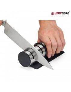 Aiguiseur de couteaux manuel Herzberg à cylindre en acier inoxydable 2