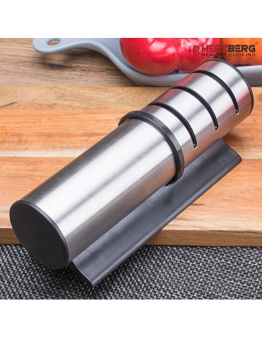 Aiguiseur de couteaux manuel Herzberg à cylindre en acier inoxydable