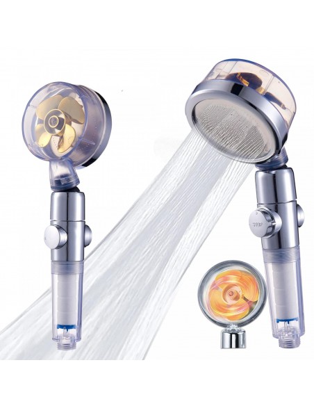 Herzberg Pomme de douche Turbo Charger Gold