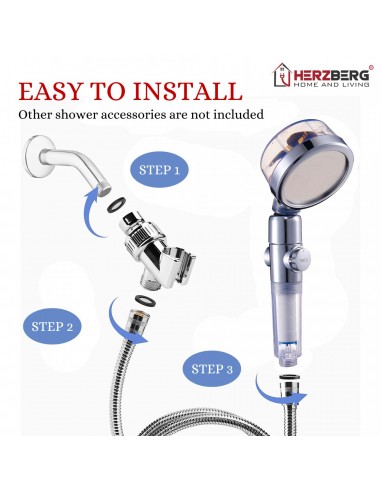 Herzberg Pomme de douche Turbo Charger Gold