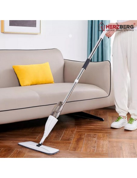 Herzberg HG-8115 Balai à franges avec pulvérisation d'eau