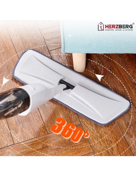 Herzberg HG-8115 Balai à franges avec pulvérisation d'eau