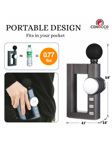 Cenocco Pistolet de massage chauffant portable Bleu