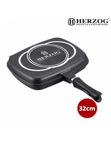 Herzog 32cm poêle à frire double en moulage sous pression