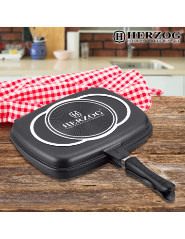 Herzog 32cm poêle à frire double en moulage sous pression