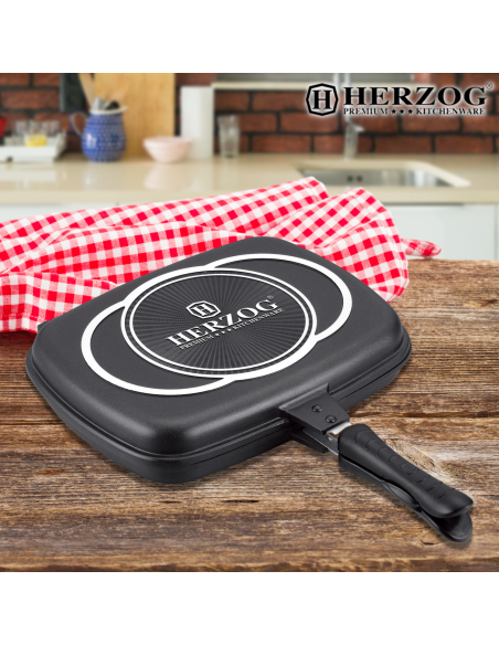 Herzog 32cm poêle à frire double en moulage sous pression
