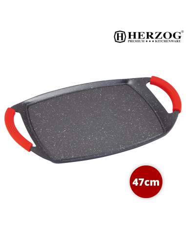 Herzog Plaque de cuisson en pierre avec revêtement antiadhésif 47cm