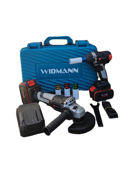 Widmann Pack double Widmann meuleuse d'angle sans balai 24v et clé à chocs 36v