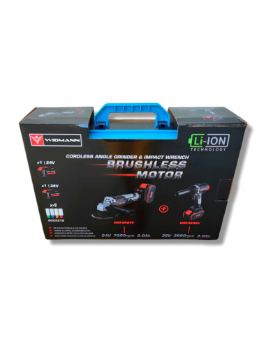 Widmann Pack double Widmann meuleuse d'angle sans balai 24v et clé à chocs 36v