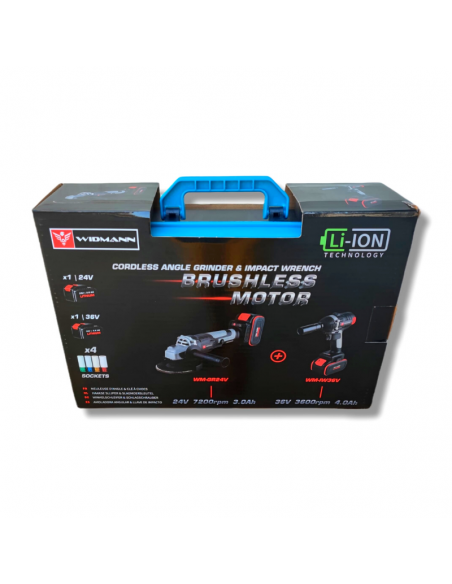 Widmann Pack double Widmann meuleuse d'angle sans balai 24v et clé à chocs 36v