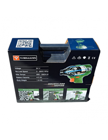 Widmann Clé à chocs 24v 4 Ah avec 2 batteries