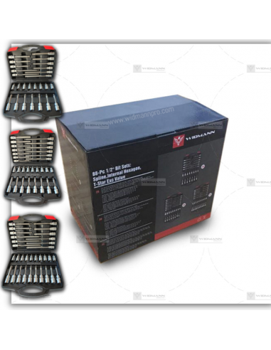 Widmann Jeux de douilles à embouts 1/2? 88 pièces Spline Hexagone interne T-Star