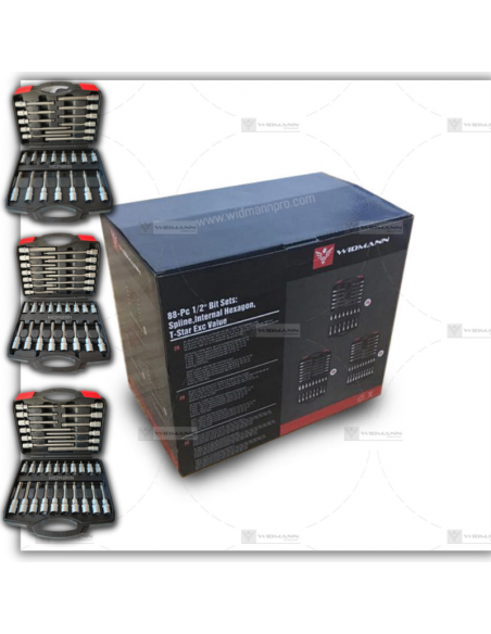 Widmann Jeux de douilles à embouts 1/2? 88 pièces Spline Hexagone interne T-Star