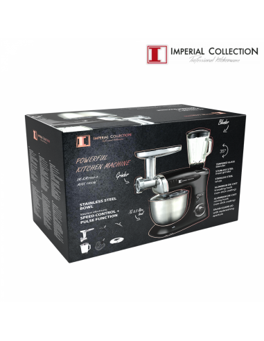 Imperial Collection Batteur Sur Socle Multifonctionnel Mélangeur Hachoir À Viande Noire