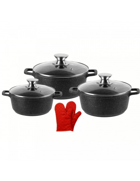 Cheffinger 6 Pièces XXL Marmite À Induction En Fonte D'aluminium Avec Porte-casserole