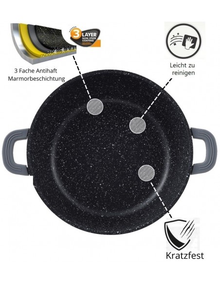 Cheffinger 6 Pièces XXL Marmite À Induction En Fonte D'aluminium Avec Porte-casserole
