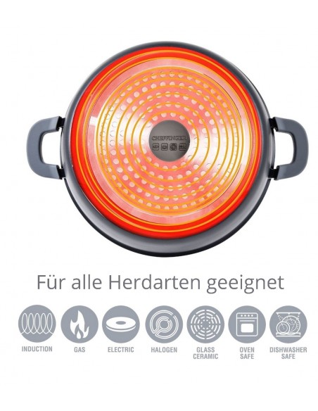 Cheffinger 6 Pièces XXL Marmite À Induction En Fonte D'aluminium Avec Porte-casserole