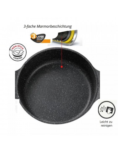 Cheffinger CF-TAJ28 28 cm De Tajine Recouvert De Marbre En Fonte D'aluminium