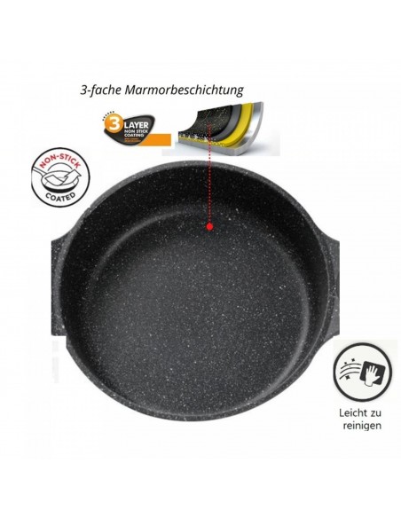 Cheffinger CF-TAJ28 28 cm De Tajine Recouvert De Marbre En Fonte D'aluminium