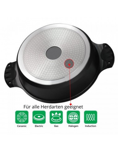 Cheffinger CF-TAJ28 28 cm De Tajine Recouvert De Marbre En Fonte D'aluminium