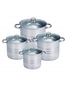 Royalty Line RL-SP8 Ensemble De 8 Casseroles Profondes En Acier Inoxydable