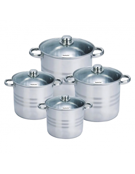 Royalty Line RL-SP8 Ensemble De 8 Casseroles Profondes En Acier Inoxydable