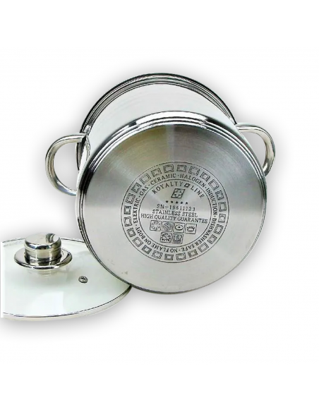 Royalty Line RL-SP8 Ensemble De 8 Casseroles Profondes En Acier Inoxydable
