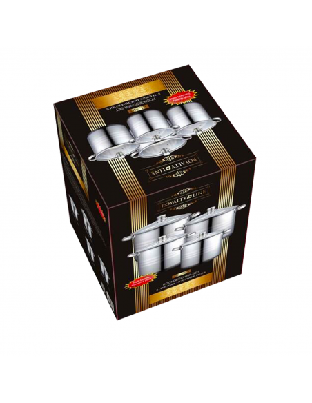 Royalty Line RL-SP8 Ensemble De 8 Casseroles Profondes En Acier Inoxydable