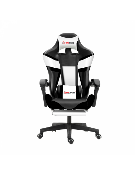 Herzberg HG-8082  Chaise de Jeu et De Bureau Tricolore Avec Accent en Forme de T Noire