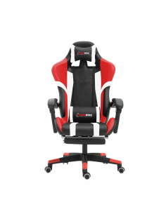 Herzberg HG-8083  Chaise De Jeu Et De Bureau Tricolore Avec Accent Linéaire Rouge