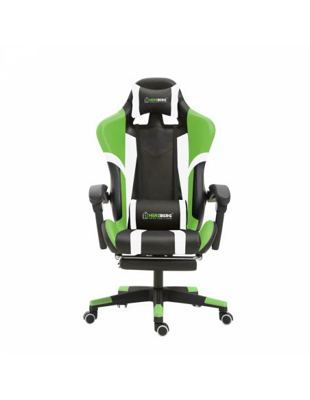 Herzberg HG-8083  Chaise De Jeu Et De Bureau Tricolore Avec Accent Linéaire Vert