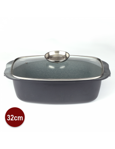 Royalty Line RL-ACR32M  Casserole À Rôtir De 32 Cm À Revêtement En Marbre
