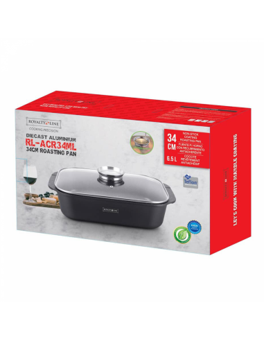 Royalty Line RL-ACR34 Casserole a Rôtir De 34cm À Revêtement En Marbre