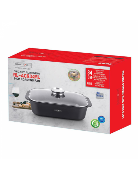 Royalty Line RL-ACR34 Casserole a Rôtir De 34cm À Revêtement En Marbre