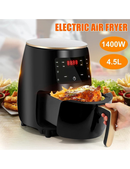 Cheffinger CF-AFRY4.5  Friteuse Numérique LED 1400W 4 5 litres Noire