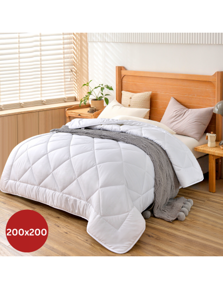 Herzberg HG-22067WD? Couette Blanche De Qualité Hôtelière 4 Étoiles 200x200cm